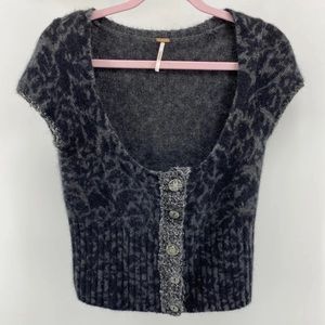 Free people rabbit hair lambs wool blend sweater L